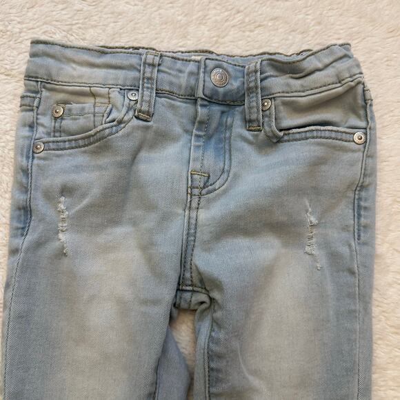 7FAMK Ankle Skinny Jeans sz 5 adjustable waist tabs light wash jeans - Picture 8 of 10